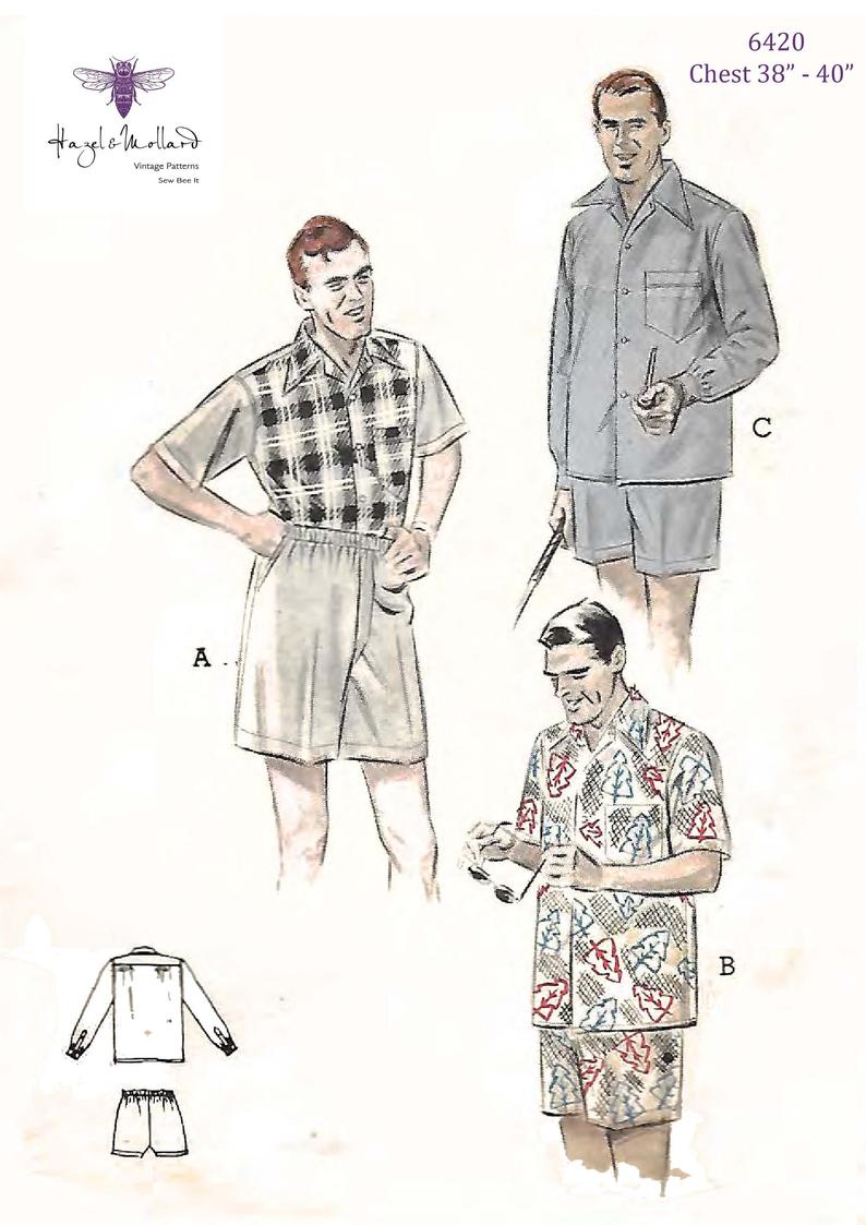 Vintage 1950's Sewing Pattern: Men's Sport Shirt & image 0