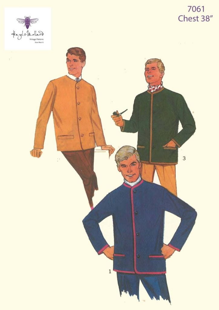 Vintage 1960's Sewing Pattern:  Men's Collarless image 0
