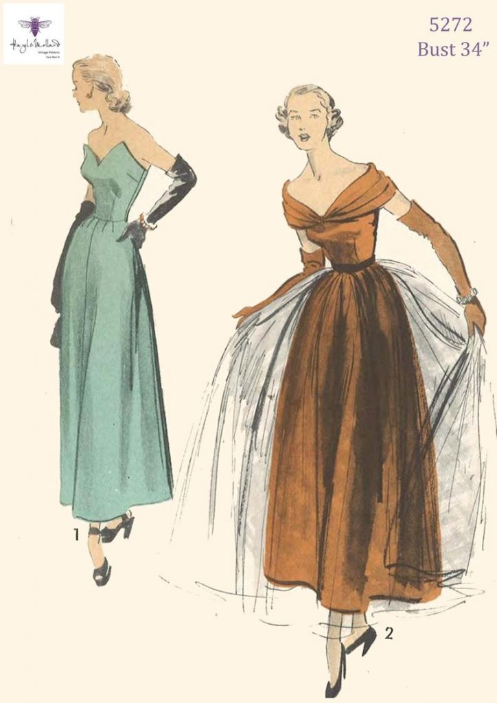 Vintage 1940's Sewing Pattern: Stunning Evening Dress with image 0