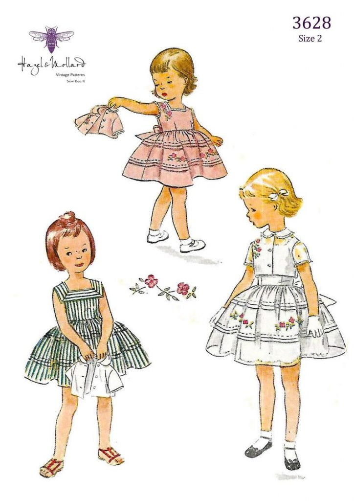 Reproduction Vintage 1950s Sewing Pattern Toddler Tie Back image 0