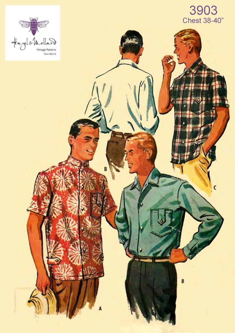1950s Men's Nehru Sports Shirt Pictures | Photos | Patterns - Vintage-Retro