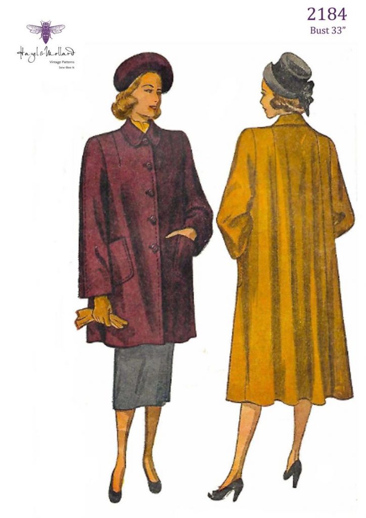 Vintage 1940's Sewing Pattern Stylish Coat with Flared image 0