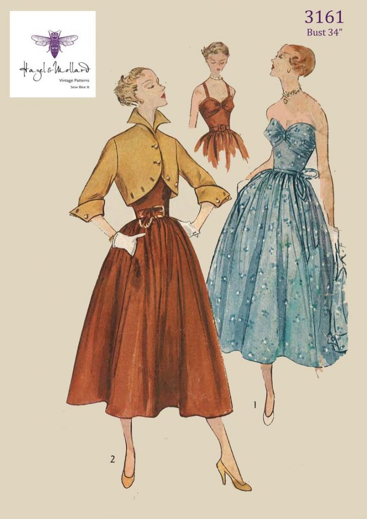Vintage 1950's Sewing Pattern: Feather Boned Bodice Dress image 0