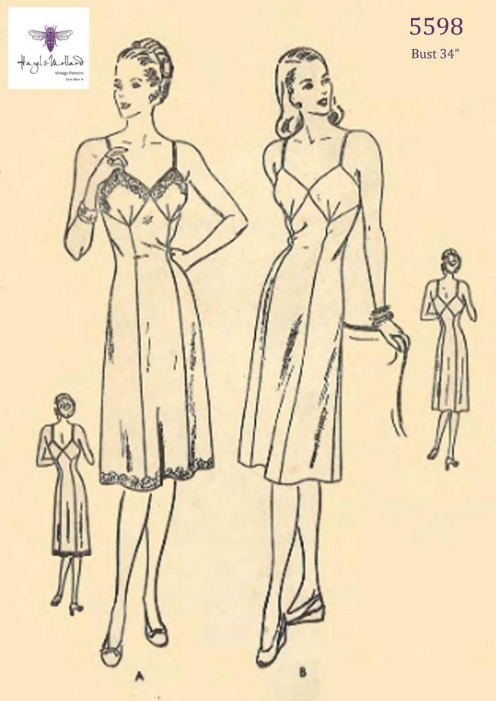 Vintage 1940's Sewing Pattern: Slip with Fitted Bodice image 0