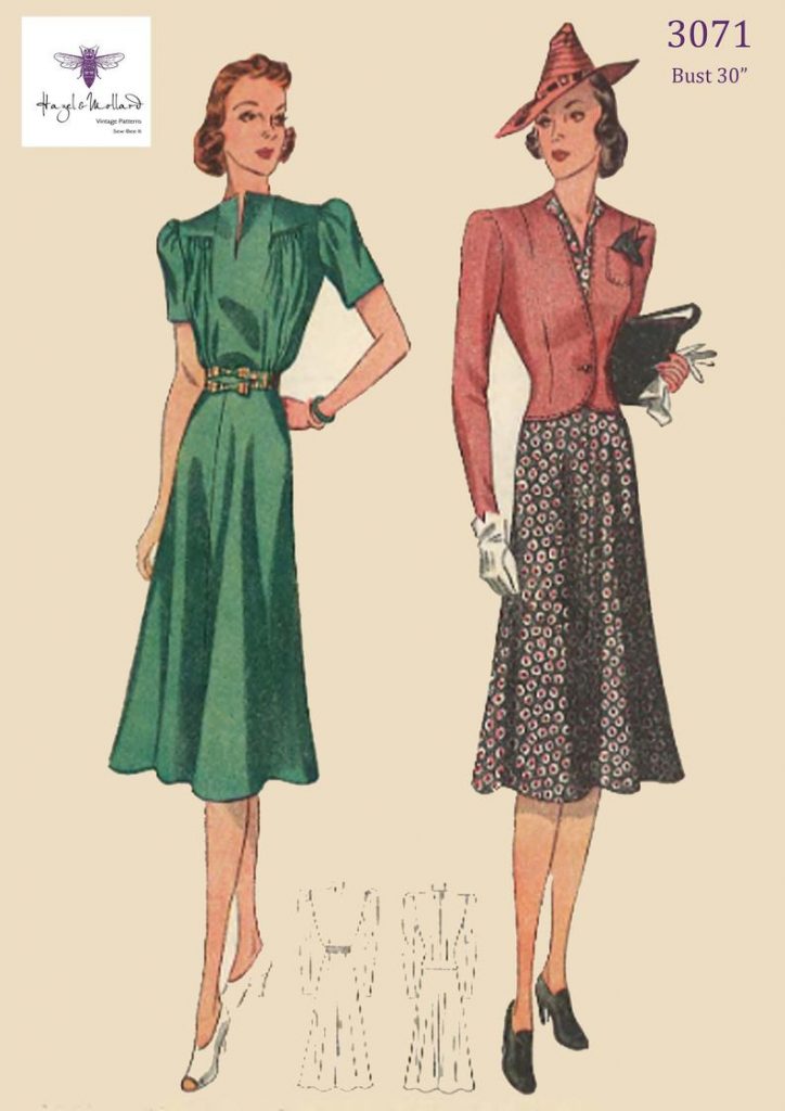 Vintage 1930's Sewing Patter: Dress & Jacket Bust 30 image 0