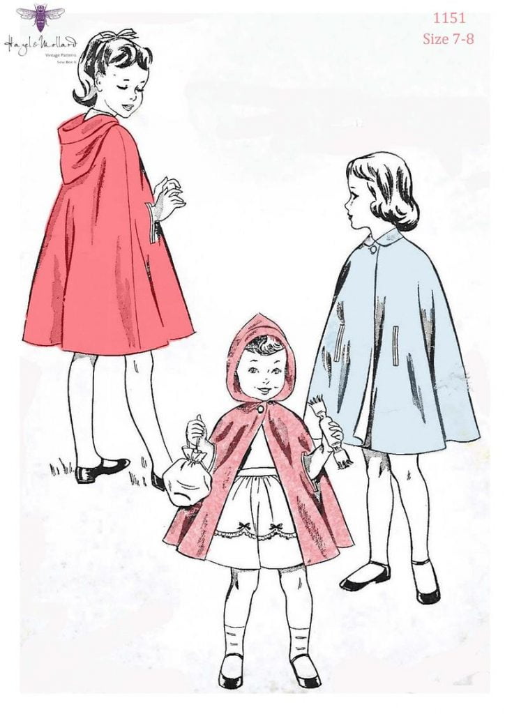Vintage 1950's Sewing Pattern Child's Cape Little Red image 0