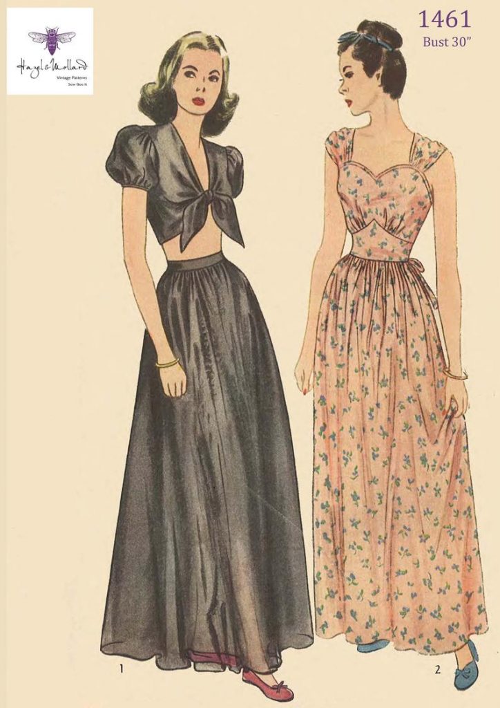 Vintage 1940's Sewing Pattern: Nightgown & Midriff Tie image 0