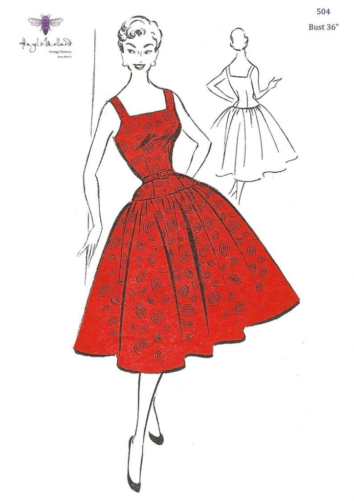 Vintage 1950's Sewing Pattern: Monroe Style Dress with image 0