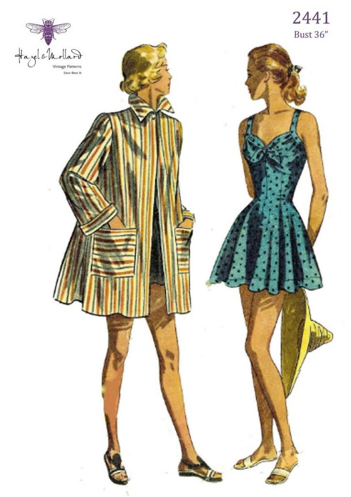 Vintage 1940's Sewing Pattern Bathing Suit Swim Suit image 0