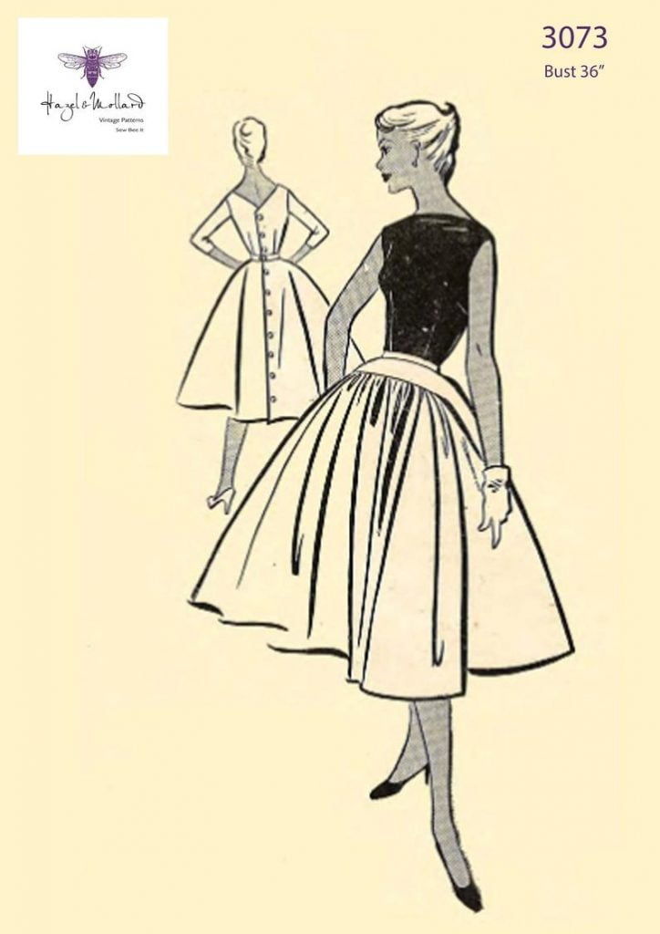 Vintage 1950's Sewing Pattern: Rockabilly Dress or Skirt image 0