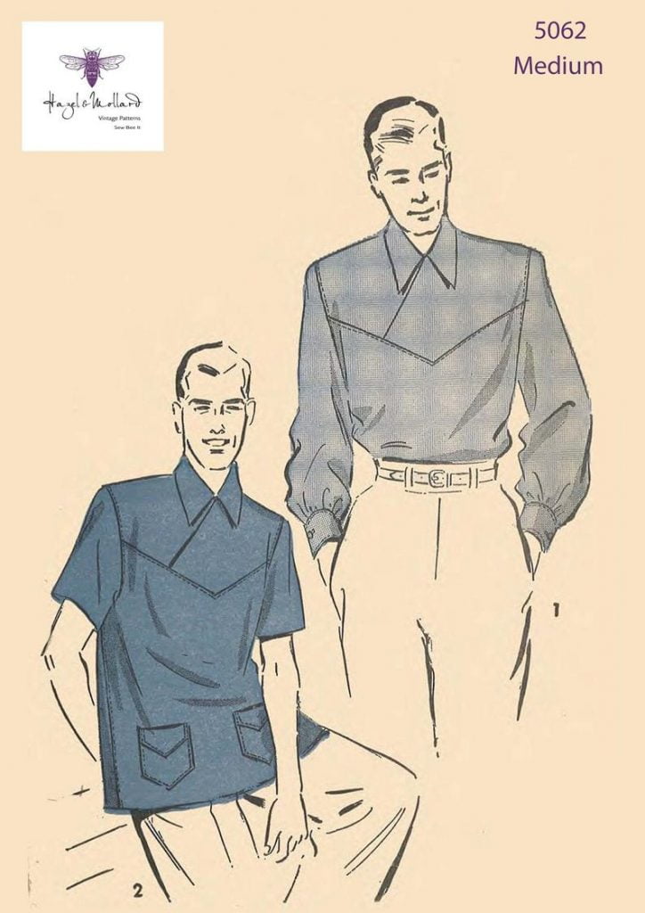 Vintage 1950's Sewing Pattern:  Men's Shirt with Front image 0