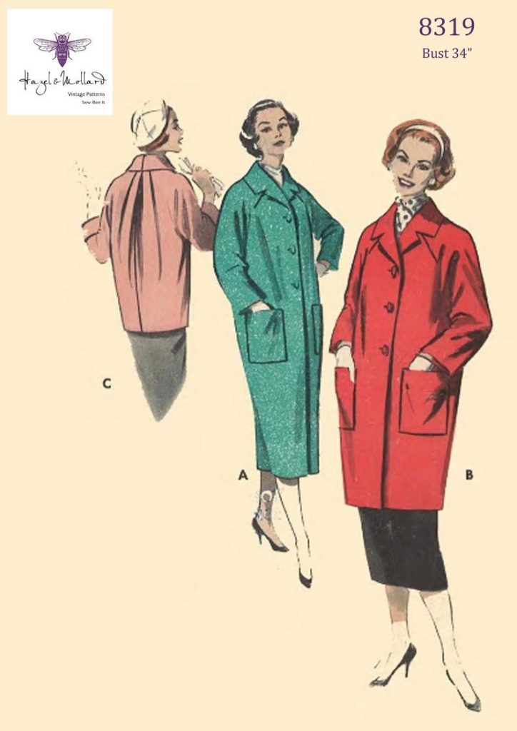 Vintage 1950's Sewing Pattern: Quick & Easy Coat Bust image 0