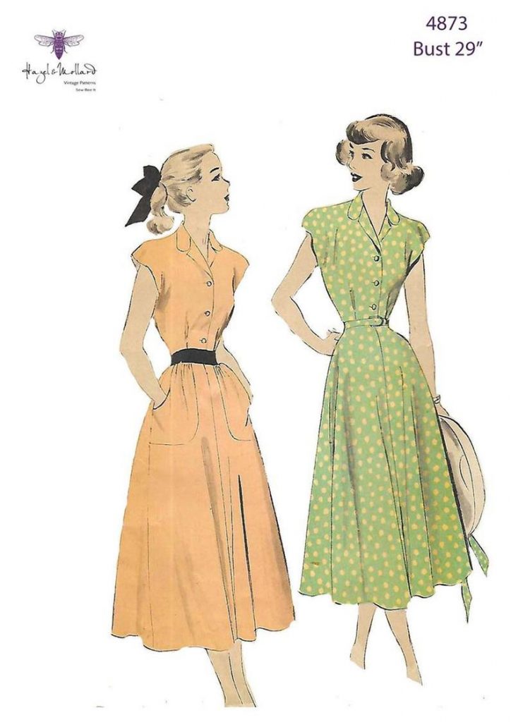 Reproduction Vintage 1940's Sewing Pattern Tea Dress with image 0
