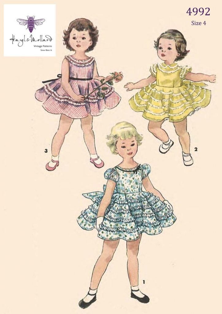 Vintage 1950's Sewing Pattern: Girls Pretty Dress Frilly image 0