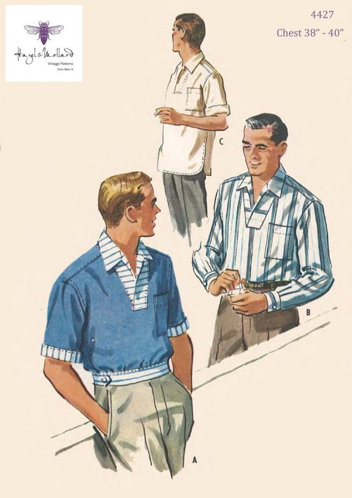 Vintage 1950's Sewing Pattern: Men's Sports Shirt  image 0