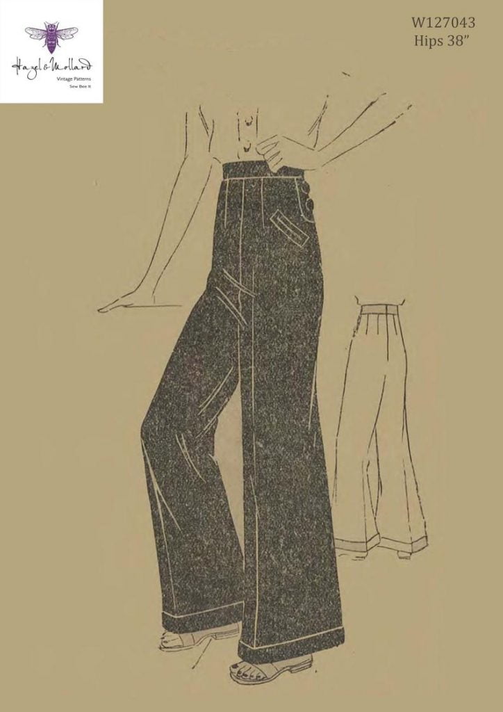 1930's Vintage Sewing Pattern Women's Wide Leg Slacks image 0