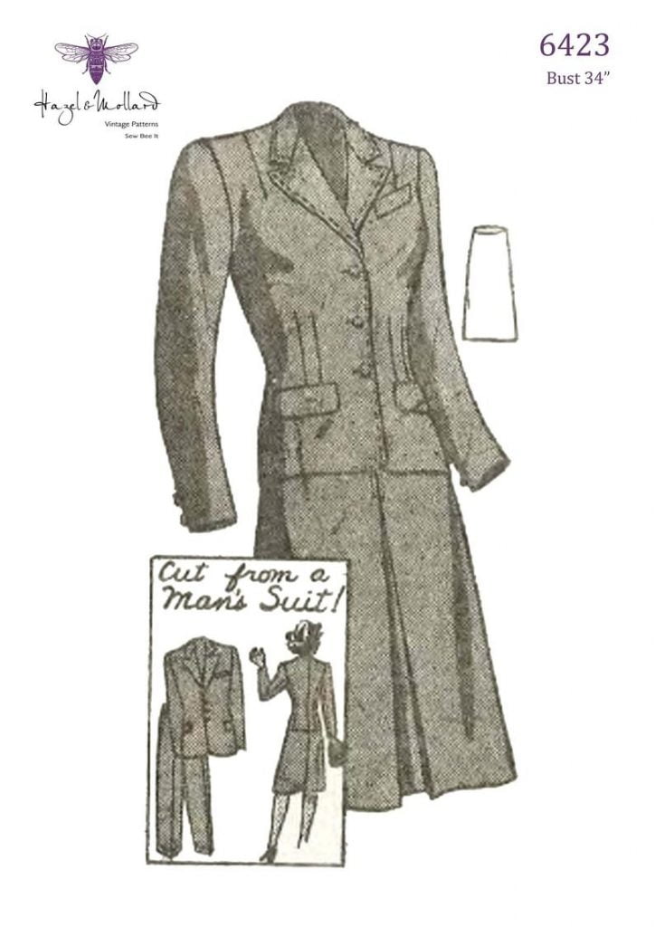 Vintage 1940s Sewing Pattern: Women's Suit cut from a image 0