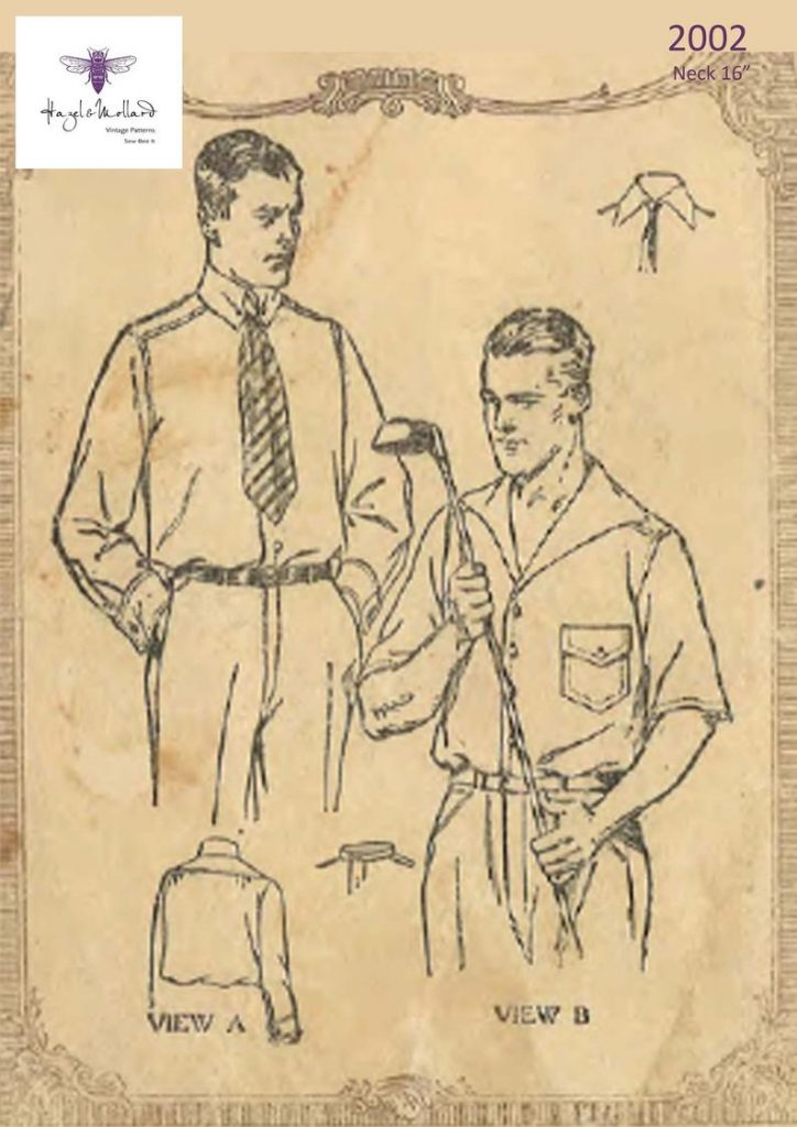 1920's Vintage Sewing Pattern Men's Shirt Sports Shirt image 0