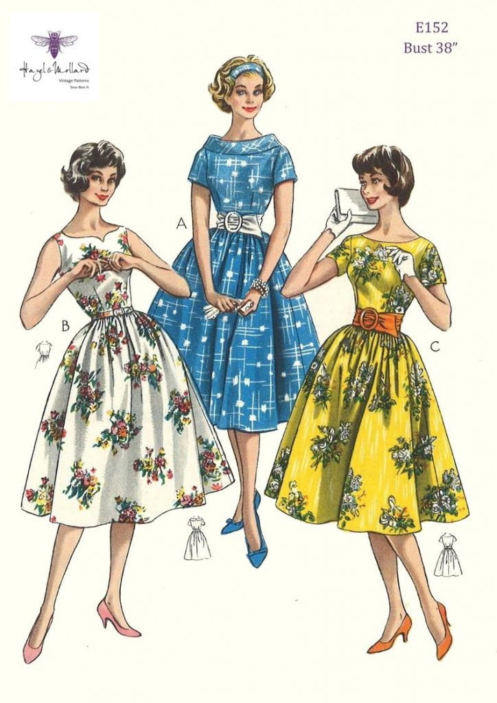 1950's Vintage Sewing Pattern Pretty Dress with Full image 0