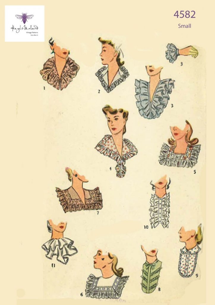 Vintage 1940's Sewing Pattern: Collar Set Accessories Size image 0