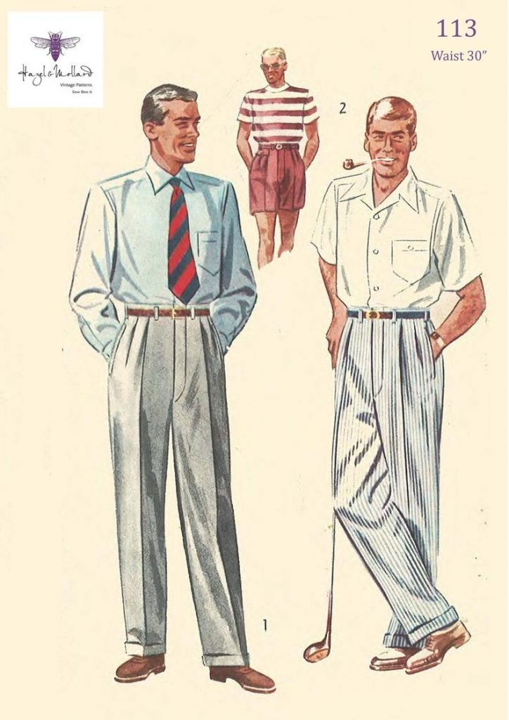 Vintage 1950s Sewing Pattern Mens Slacks Pants Trousers Shorts image 0