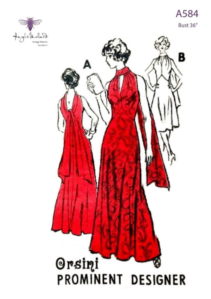 Vintage 1970's Sewing Pattern: Halter Neck Evening Dress image 0