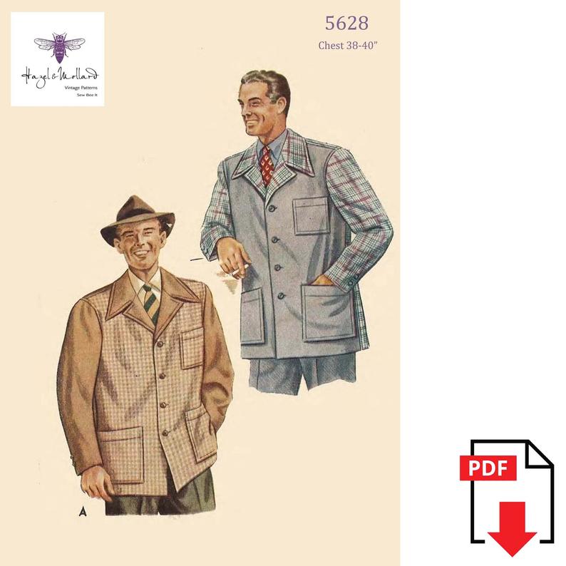 Vintage 1940's Sewing Pattern: Men's Sports Jacket image 0