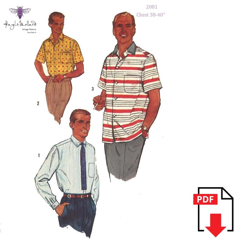 Vintage 1950's Sewing Pattern: Men's Spots Shirt  with image 0
