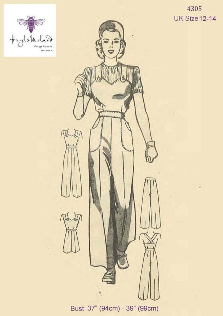 Vintage 1940's Inspired Sewing Pattern: Land Girl Overalls image 0