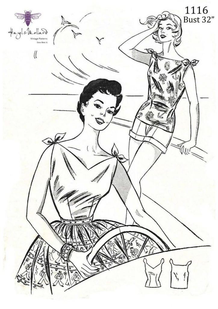 Reproduction Vintage 1950's Sewing Pattern Darted Blouses image 0