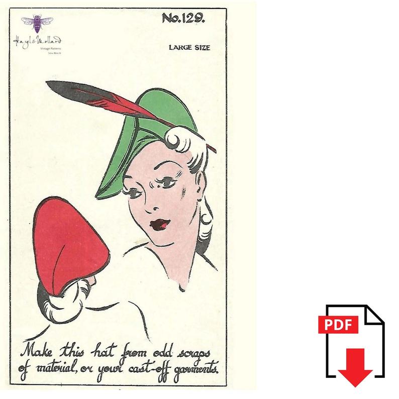 Vintage 1940's Sewing Pattern Elegant Hat Made from image 0