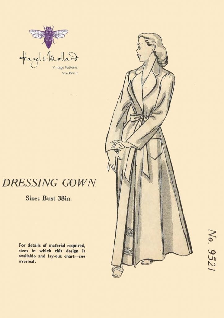 Vintage 1940's Sewing Pattern Wrap Housecoat Robe Dressing image 0