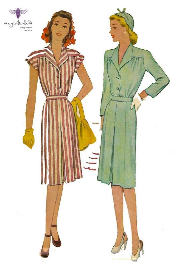Vintage 1940's Sewing Pattern Yoked Pleated Dress Shirt image 0