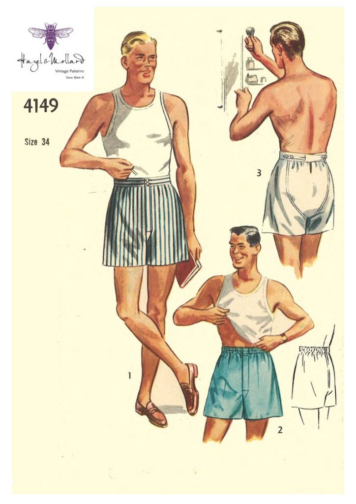 Vintage 1950's Sewing Pattern: Men's Underwear Size image 0