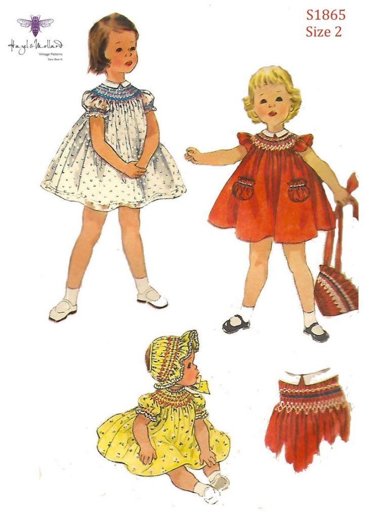 Vintage 1950's Sewing Pattern Toddler's Smocked Dress image 0