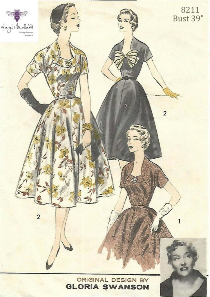 Vintage 1950's Sewing Pattern Gloria Swanson Circle Dress image 0