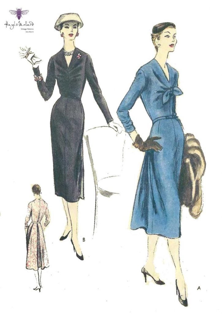 Vintage 1950's Sewing Pattern Slim Fitting Vogue Dress image 0