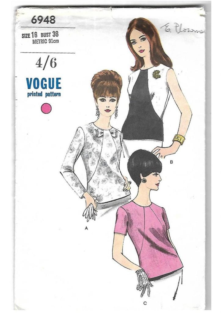 Original Vintage 1960's Sewing Pattern Vogue 6948 Semi image 0