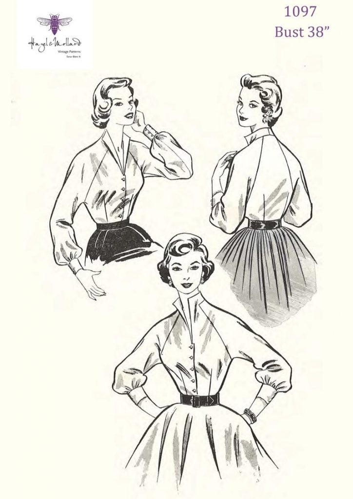 Vintage 1950's Sewing Pattern: Gorgeous Raglan Overblouse image 0