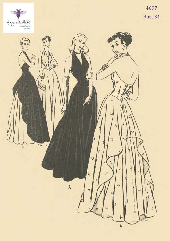 Vintage 1940's Sewing Pattern:  Evening Halter Neck Gown image 0
