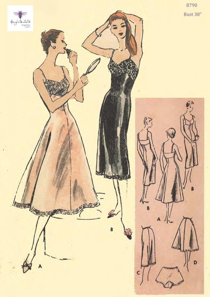 Vintage 1950's Sewing Pattern Slip Petticoat camisole & image 0
