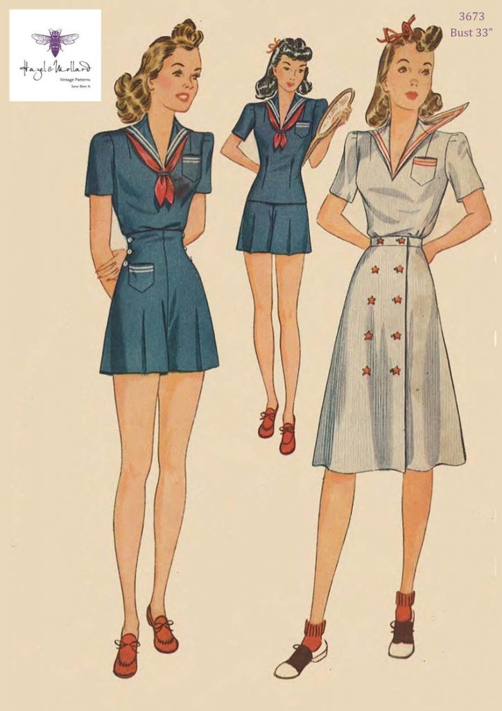 Vintage 1940's Sewing Pattern: Sailor  Playsuit with a image 0