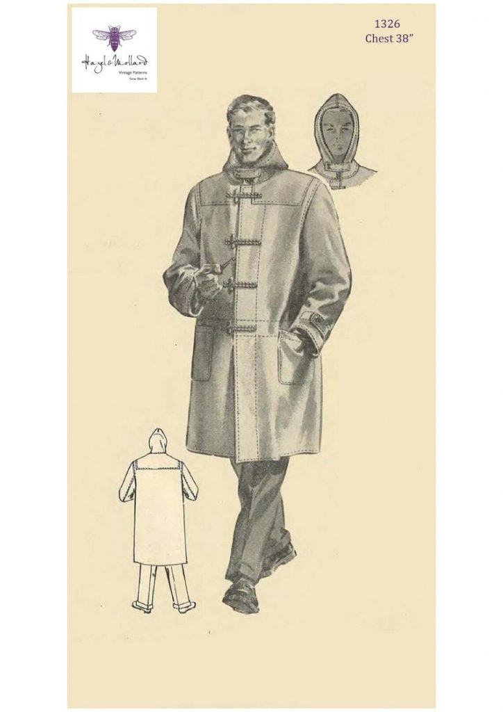 Vintage 1950's Sewing Pattern: Men's Duffle Coat with image 0
