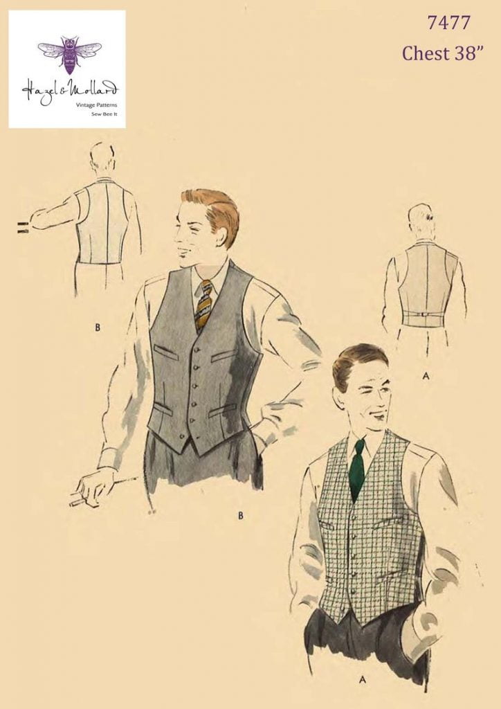 Vintage 1950's Sewing Pattern: Men's Vest Waistcoat image 0