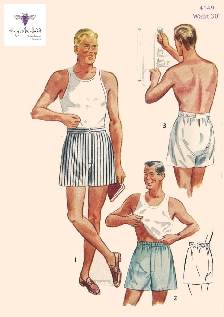 Vintage 1950's Sewing Pattern: Men's Boxer Shorts Size image 0