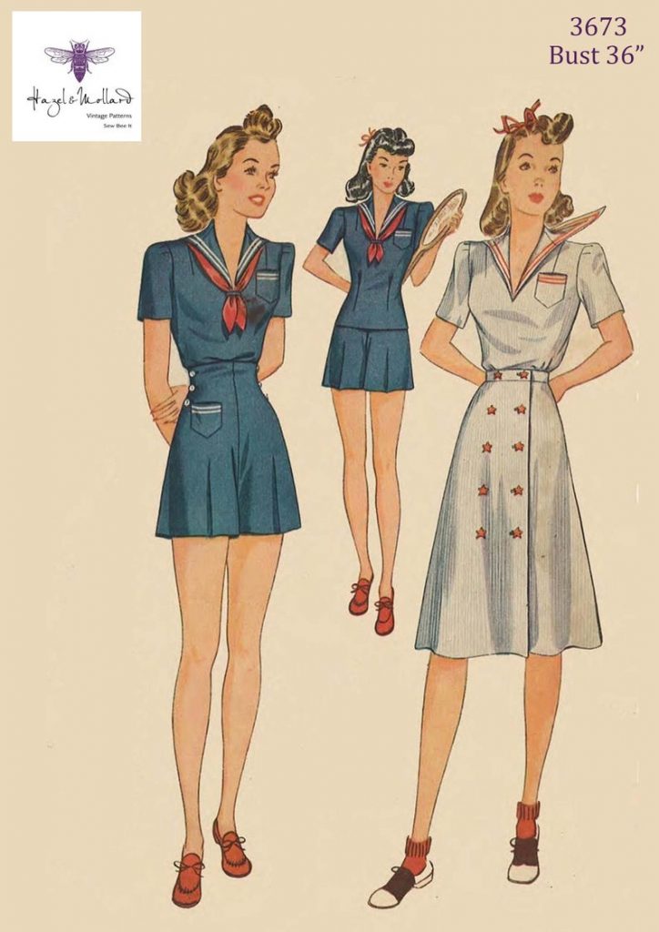Vintage 1940's Sewing Pattern: Sailor  Playsuit with a image 0
