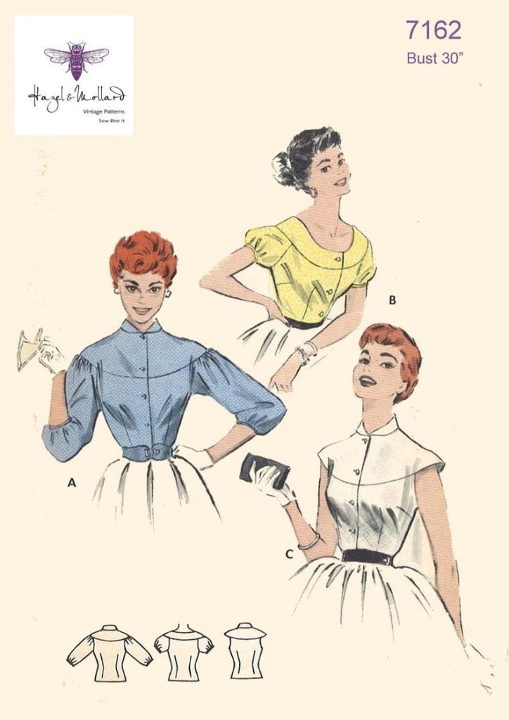 Vintage 1950's Sewing Pattern: Cape-Yoked Blouse Bust image 0