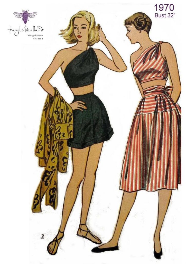 Vintage 1950's Sewing Pattern: Women's Beachwear Bust image 0