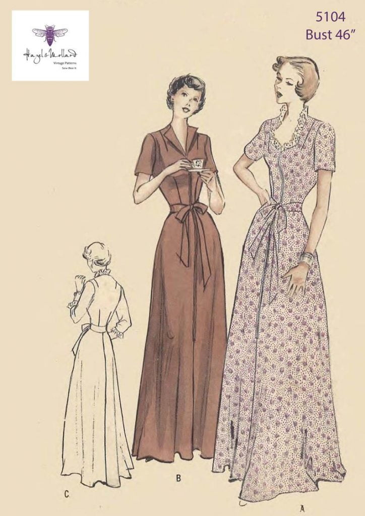 Vintage 1940's Sewing Pattern: Housecoat Robe Fitted & image 0