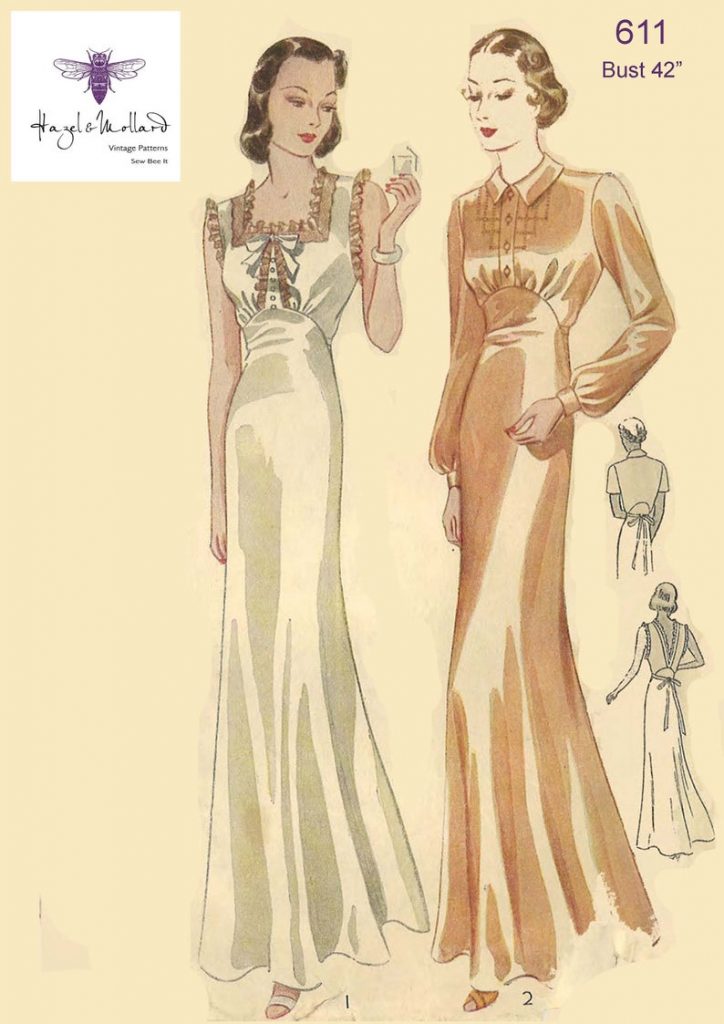 Vintage 1930's Sewing Pattern: Art Deco Long Nightgown image 0